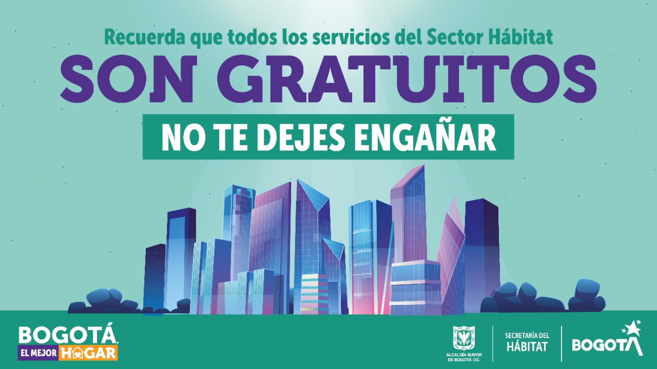 Imagen descriptiva que indica que los trámites del sector hábitat son gratuitos