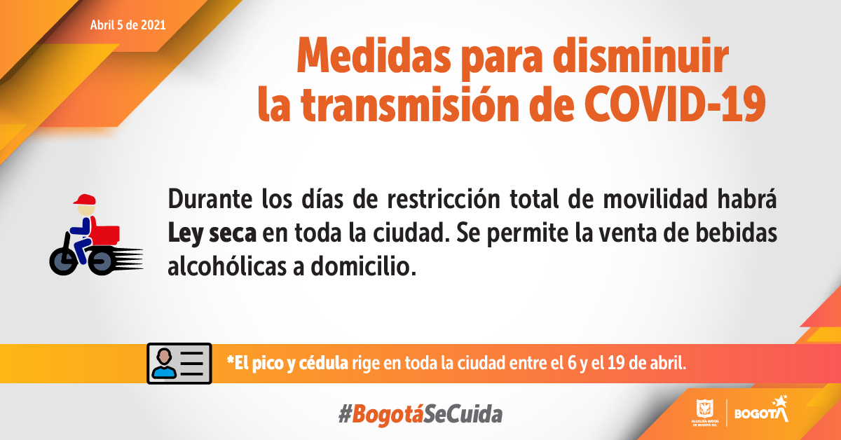 4–Medidas para disminuir la transmisión de COVID-19 en Bogotá