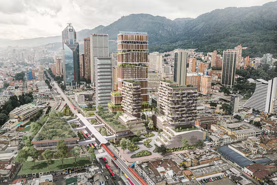 Render de Bogotá desde el aire